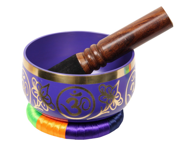 Chakra Symbol Tibetan Singing Bowl (Purple)
